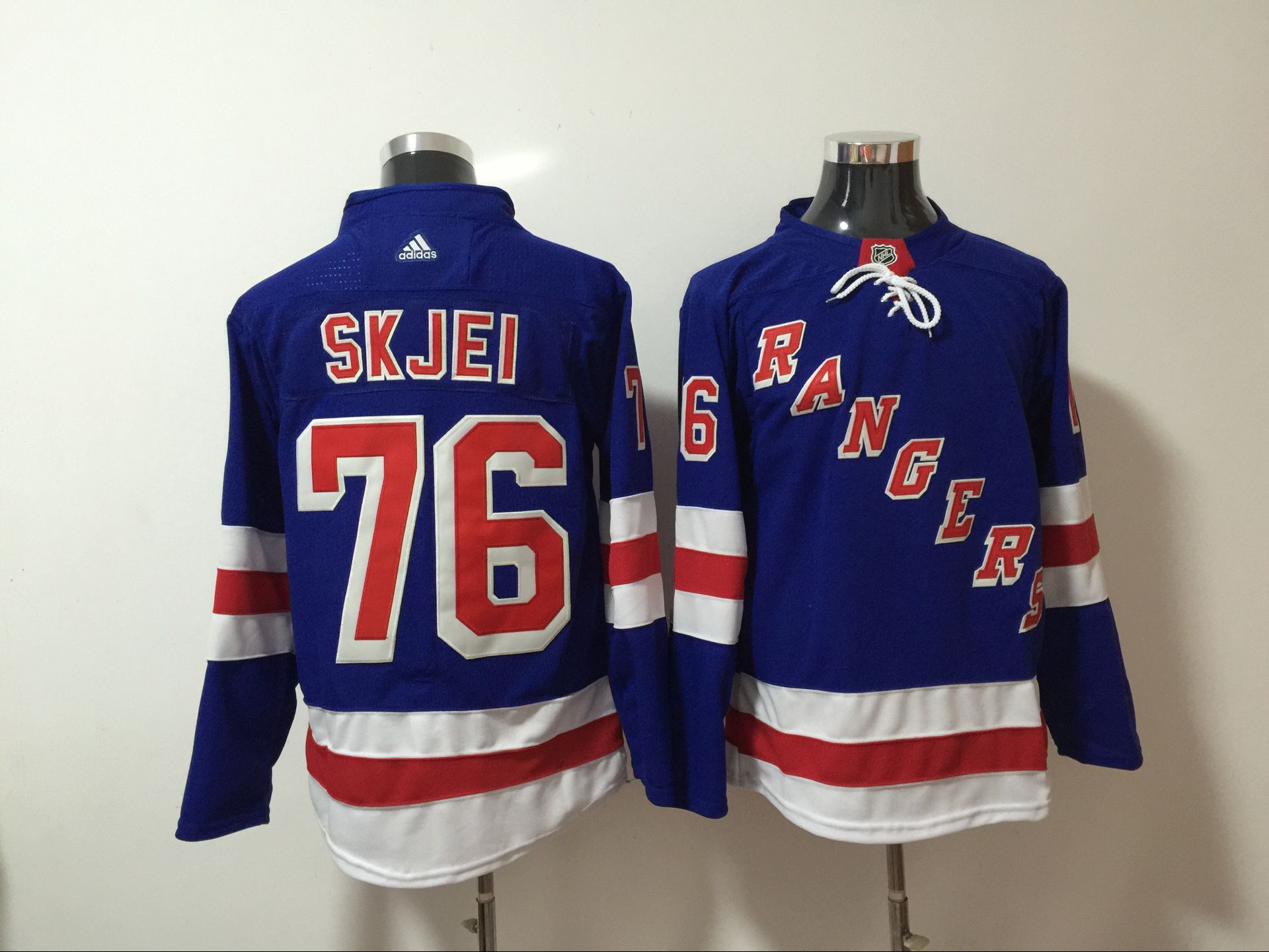Men New York Rangers #76 Skjei Blue Hockey Stitched Adidas NHL Jerseys->new york rangers->NHL Jersey